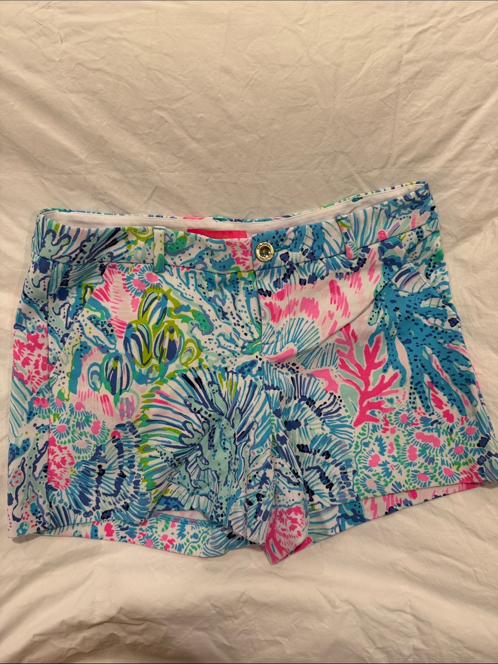 Lilly Pulitzer Blue Multi Coral Reef Print Shorts